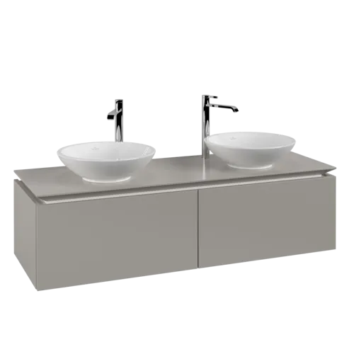 VILLEROY BOCH Legato toaletní skříňka, 2 výsuvy, 1400 x 380 x 500 mm, Soft Grey / Soft Grey #B59100VK