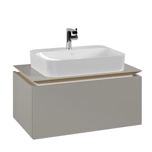 VILLEROY BOCH Legato toaletní skříňka, 1 zásuvka, 800 x 380 x 500 mm, Soft Grey / Soft Grey #B75300VK
