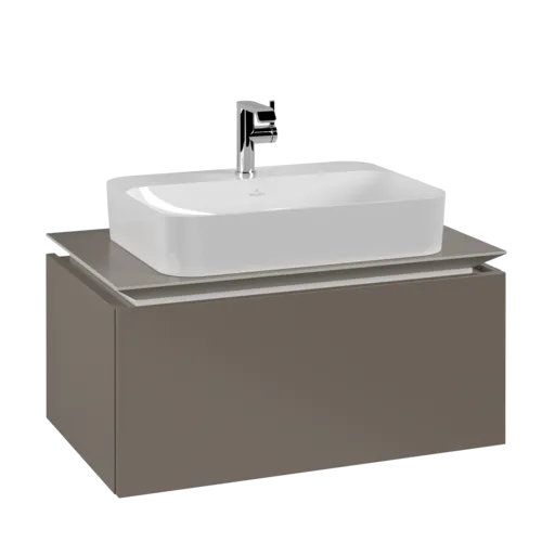 VILLEROY BOCH Legato toaletní skříňka, 1 zásuvka, 800 x 380 x 500 mm, Truffle Grey / Truffle Grey #B75300VG