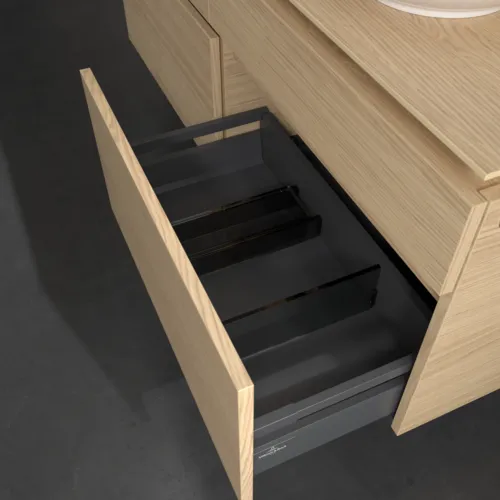 VILLEROY BOCH Legato toaletní skříňka, s osvětlením, 4 výsuvy, 1400 x 550 x 500 mm, severský dub / severský dub #B590L0VJ, obrázek 6