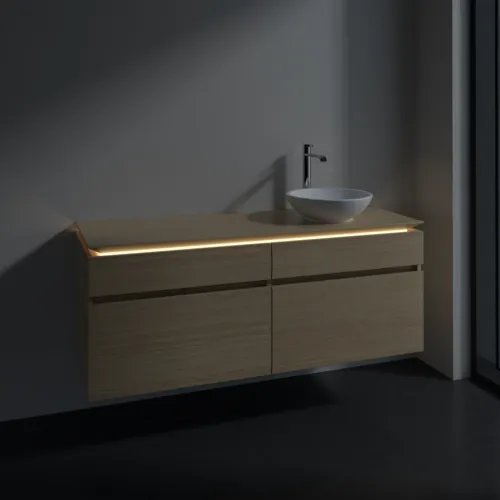 VILLEROY BOCH Legato toaletní skříňka, s osvětlením, 4 výsuvy, 1400 x 550 x 500 mm, severský dub / severský dub #B590L0VJ, obrázek 3
