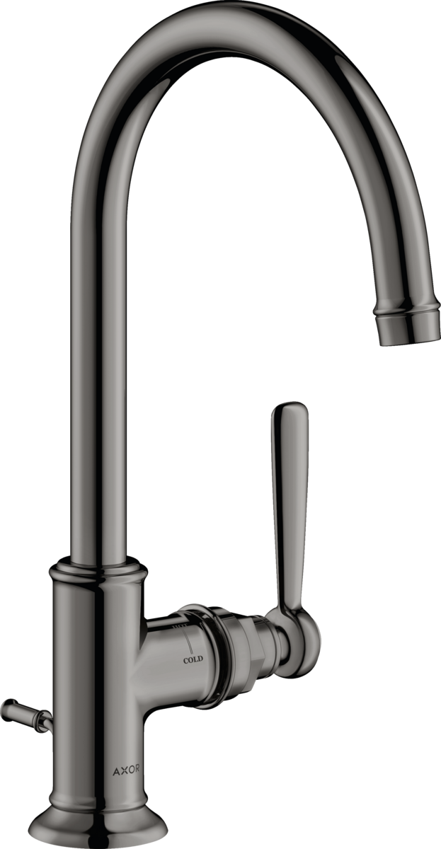 HANSGROHE Jednopáková umyvadlová baterie AXOR Montreux 210 s pákovou rukojetí a výsuvným odpadem _ Leštěný černý chrom 16517330
