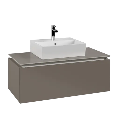 VILLEROY BOCH Legato toaletní skříňka, 1 zásuvka, 1000 x 380 x 500 mm, Truffle Grey / Truffle Grey #B60300VG