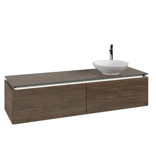 VILLEROY BOCH Legato toaletní skříňka, s osvětlením, 2 výsuvy, 1600 x 380 x 500 mm, Arizona Oak / Arizona Oak #B597L0VH