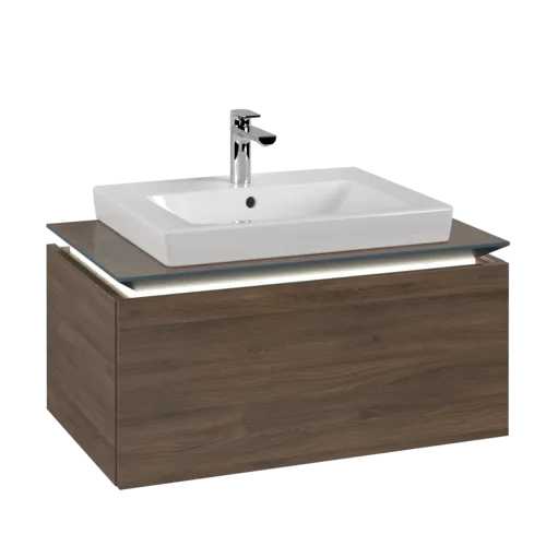 VILLEROY BOCH Legato toaletní skříňka, s osvětlením, 1 zásuvka, 800 x 380 x 500 mm, Arizona Oak / Arizona Oak #B678L0VH