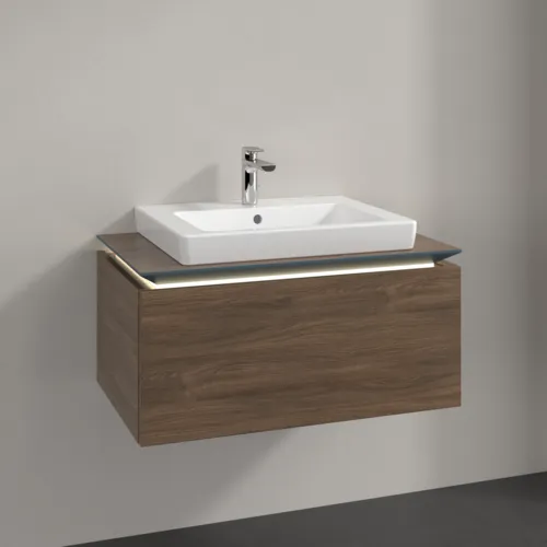 VILLEROY BOCH Legato toaletní skříňka, s osvětlením, 1 zásuvka, 800 x 380 x 500 mm, Arizona Oak / Arizona Oak #B678L0VH, obrázek 2
