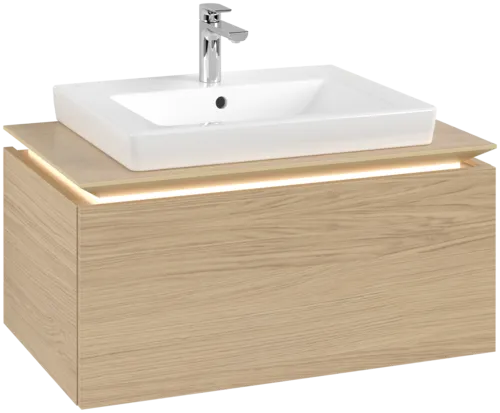 VILLEROY BOCH Legato toaletní skříňka, s osvětlením, 1 zásuvka, 800 x 380 x 500 mm, severský dub / severský dub #B678L0VJ