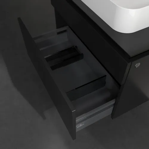 VILLEROY BOCH Legato toaletní skříňka, s osvětlením, 2 výsuvy, 800 x 550 x 500 mm, černý matný lak / černý matný lak #B754L0PD, obrázek 5