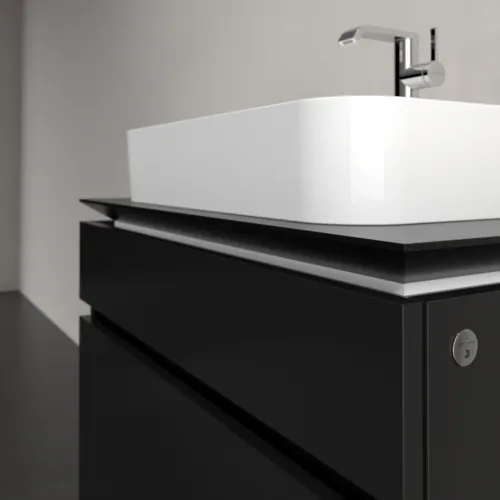 VILLEROY BOCH Legato toaletní skříňka, s osvětlením, 2 výsuvy, 800 x 550 x 500 mm, černý matný lak / černý matný lak #B754L0PD, obrázek 4