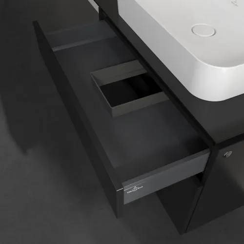 VILLEROY BOCH Legato toaletní skříňka, s osvětlením, 2 výsuvy, 800 x 550 x 500 mm, černý matný lak / černý matný lak #B754L0PD, obrázek 6