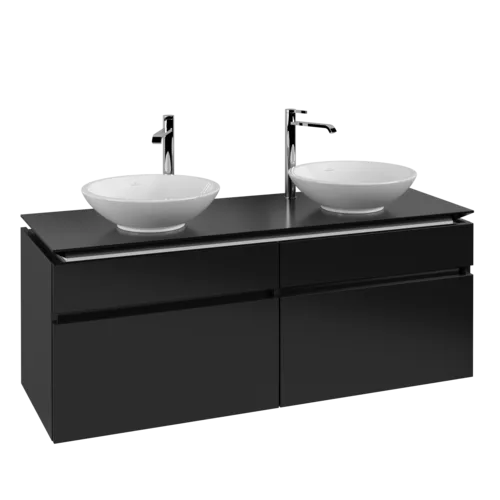 VILLEROY BOCH Legato toaletní skříňka, 4 výsuvy, 1400 x 550 x 500 mm, černý matný lak / černý matný lak #B59200PD
