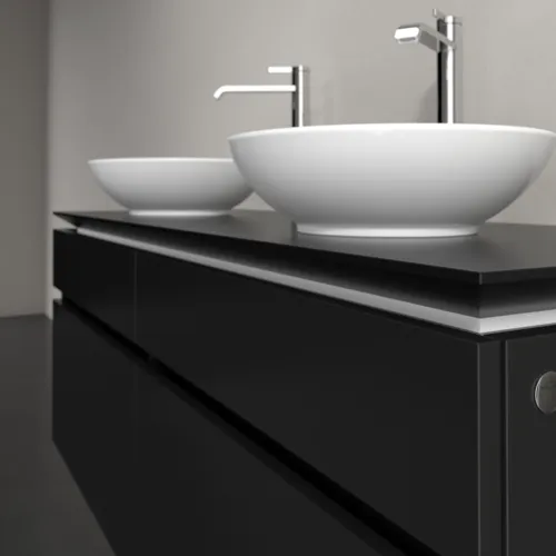 VILLEROY BOCH Legato toaletní skříňka, 4 výsuvy, 1400 x 550 x 500 mm, černý matný lak / černý matný lak #B59200PD, obrázek 8