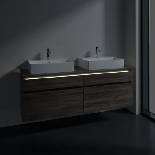 VILLEROY BOCH Legato toaletní skříňka, s osvětlením, 4 výsuvy, 1600 x 550 x 500 mm, Kamenný dub / Kamenný dub #B677L0RK, obrázek 3