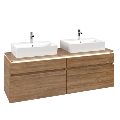 VILLEROY BOCH Legato toaletní skříňka, s osvětlením, 4 výsuvy, 1600 x 550 x 500 mm, dub Kansas / dub Kansas #B677L0RH