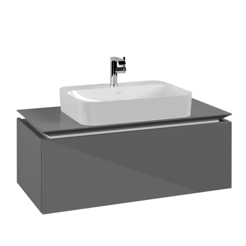 VILLEROY BOCH Legato toaletní skříňka, 1 zásuvka, 1000 x 380 x 500 mm, lesklá šedá / lesklá šedá #B75500FP