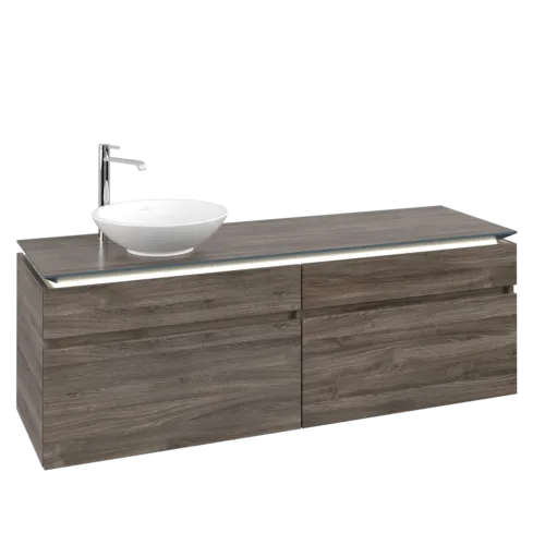 VILLEROY BOCH Legato toaletní skříňka, s osvětlením, 4 výsuvy, 1600 x 550 x 500 mm, Kamenný dub / Kamenný dub #B596L0RK