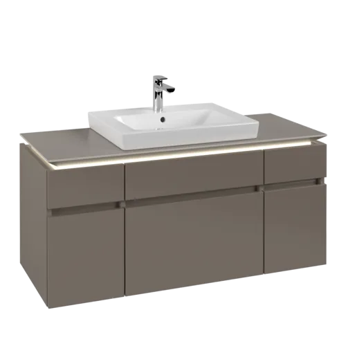 VILLEROY BOCH Legato toaletní skříňka, s osvětlením, 5 výsuvů, 1200 x 550 x 500 mm, Truffle Grey / Truffle Grey #B683L0VG