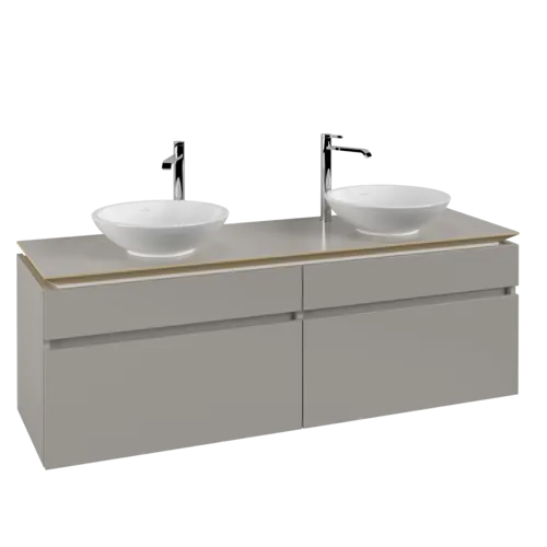 VILLEROY BOCH Legato toaletní skříňka, 4 výsuvy, 1600 x 550 x 500 mm, Soft Grey / Soft Grey #B60000VK