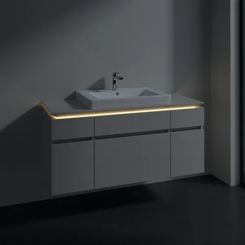 VILLEROY BOCH Legato toaletní skříňka, s osvětlením, 5 výsuvů, 1200 x 550 x 500 mm, Soft Grey / Soft Grey #B683L0VK, obrázek 3