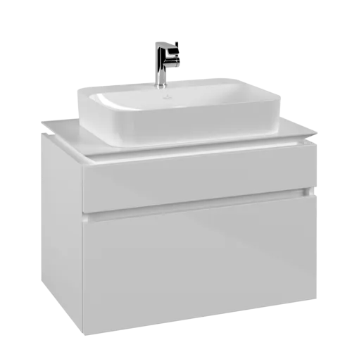 VILLEROY BOCH Legato toaletní skříňka, 2 výsuvy, 800 x 550 x 500 mm, lesklá bílá / lesklá bílá #B75400DH