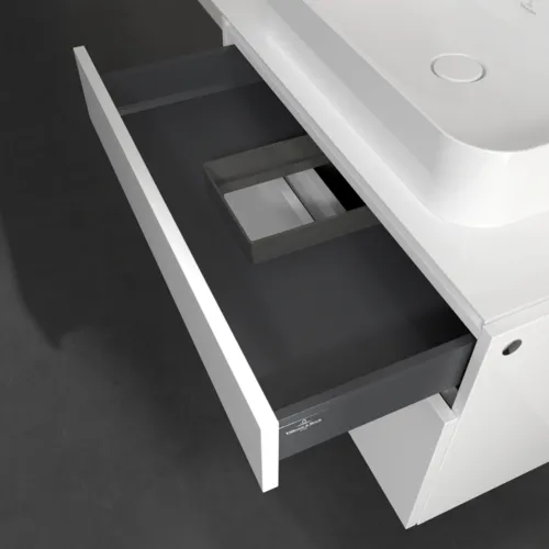 VILLEROY BOCH Legato toaletní skříňka, 2 výsuvy, 800 x 550 x 500 mm, lesklá bílá / lesklá bílá #B75400DH, obrázek 7
