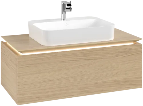 VILLEROY BOCH Legato toaletní skříňka, s osvětlením, 1 zásuvka, 1000 x 380 x 500 mm, severský dub / severský dub #B755L0VJ