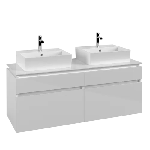 VILLEROY BOCH Legato toaletní skříňka, 4 výsuvy, 1400 x 550 x 500 mm, lesklá bílá / lesklá bílá #B66900DH