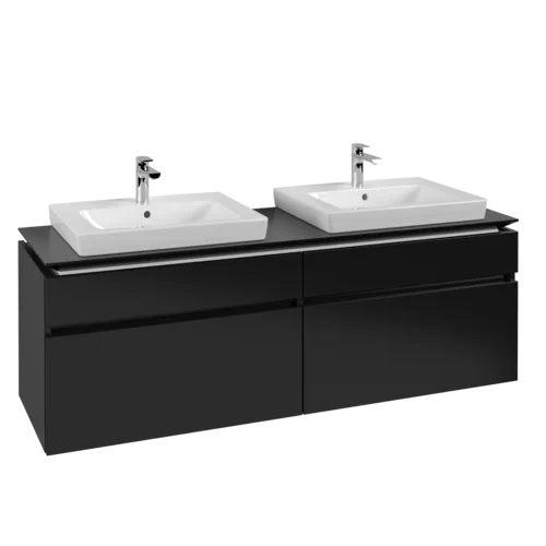 VILLEROY BOCH Legato toaletní skříňka, 4 výsuvy, 1600 x 550 x 500 mm, černý matný lak / černý matný lak #B69300PD