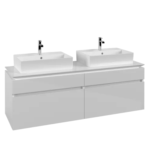 VILLEROY BOCH Legato toaletní skříňka, 4 výsuvy, 1600 x 550 x 500 mm, lesklá bílá / lesklá bílá #B67700DH