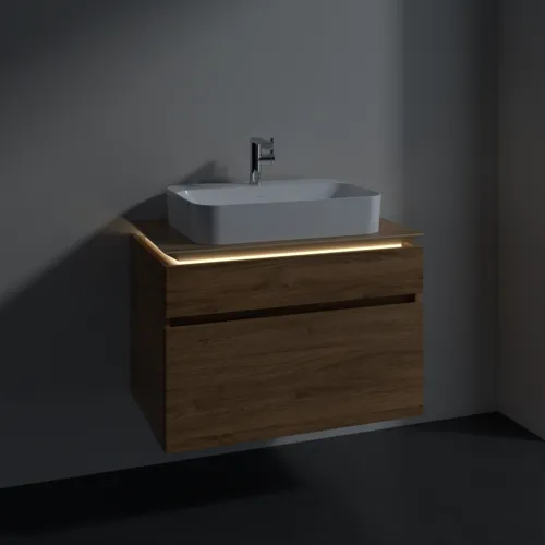 VILLEROY BOCH Legato toaletní skříňka, s osvětlením, 2 výsuvy, 800 x 550 x 500 mm, dub Kansas / dub Kansas #B754L0RH, obrázek 3