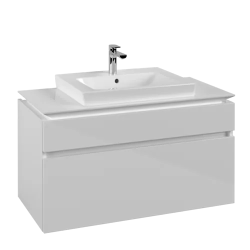 VILLEROY BOCH Legato toaletní skříňka, 2 výsuvy, 1000 x 550 x 500 mm, lesklá bílá / lesklá bílá #B68100DH