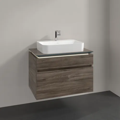 VILLEROY BOCH Legato toaletní skříňka, s osvětlením, 2 výsuvy, 800 x 550 x 500 mm, Kamenný dub / Kamenný dub #B754L0RK, obrázek 2