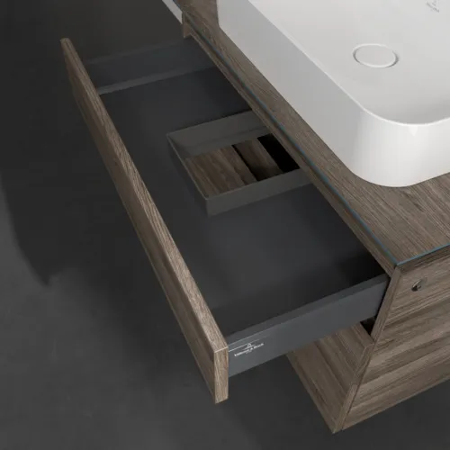 VILLEROY BOCH Legato toaletní skříňka, s osvětlením, 2 výsuvy, 800 x 550 x 500 mm, Kamenný dub / Kamenný dub #B754L0RK, obrázek 6