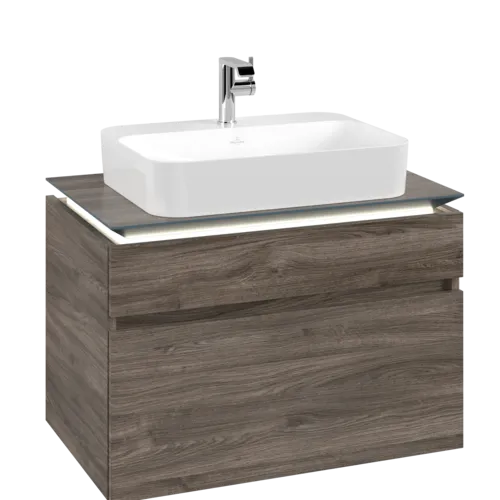VILLEROY BOCH Legato toaletní skříňka, s osvětlením, 2 výsuvy, 800 x 550 x 500 mm, Kamenný dub / Kamenný dub #B754L0RK