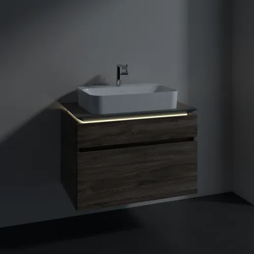 VILLEROY BOCH Legato toaletní skříňka, s osvětlením, 2 výsuvy, 800 x 550 x 500 mm, Kamenný dub / Kamenný dub #B754L0RK, obrázek 3