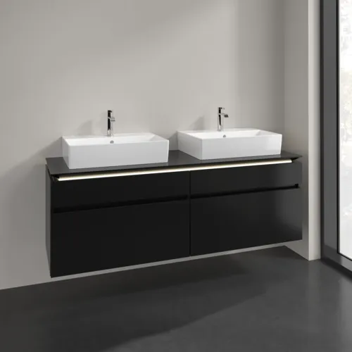 VILLEROY BOCH Legato toaletní skříňka, s osvětlením, 4 výsuvy, 1600 x 550 x 500 mm, černý matný lak / černý matný lak #B677L0PD, obrázek 2