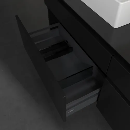 VILLEROY BOCH Legato toaletní skříňka, s osvětlením, 4 výsuvy, 1600 x 550 x 500 mm, černý matný lak / černý matný lak #B677L0PD, obrázek 5