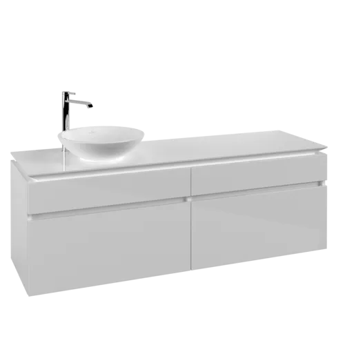 VILLEROY BOCH Legato toaletní skříňka, 4 výsuvy, 1600 x 550 x 500 mm, lesklá bílá / lesklá bílá #B59600DH