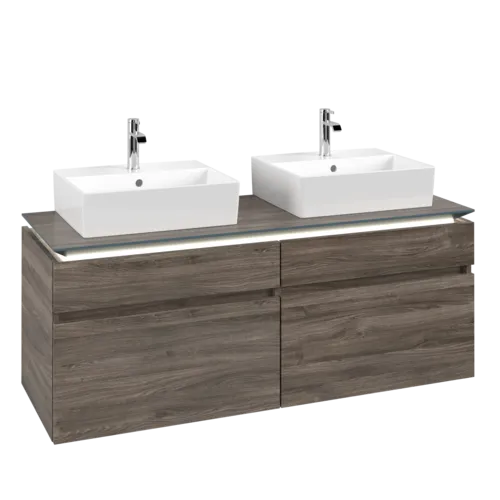 VILLEROY BOCH Legato toaletní skříňka, s osvětlením, 4 výsuvy, 1400 x 550 x 500 mm, Kamenný dub / Kamenný dub #B669L0RK