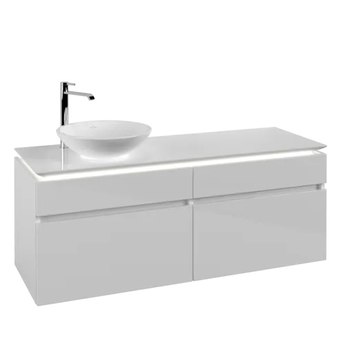 VILLEROY BOCH Legato toaletní skříňka, s osvětlením, 4 výsuvy, 1400 x 550 x 500 mm, lesklá bílá / lesklá bílá #B588L0DH