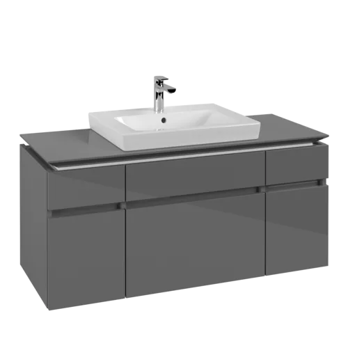 VILLEROY BOCH Legato toaletní skříňka, 5 výsuvů, 1200 x 550 x 500 mm, lesklá šedá / lesklá šedá #B68300FP