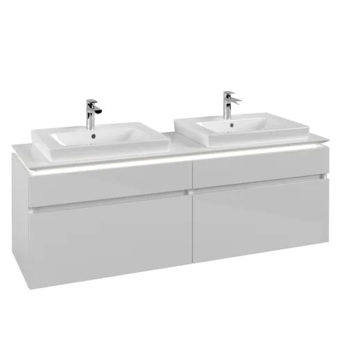 VILLEROY BOCH Legato toaletní skříňka, s osvětlením, 4 výsuvy, 1600 x 550 x 500 mm, lesklá bílá / lesklá bílá #B693L0DH