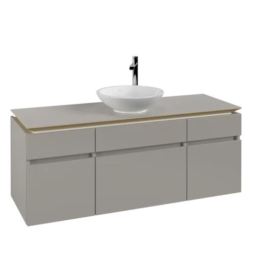 VILLEROY BOCH Legato toaletní skříňka, 5 výsuvů, 1400 x 550 x 500 mm, Soft Grey / Soft Grey #B58600VK