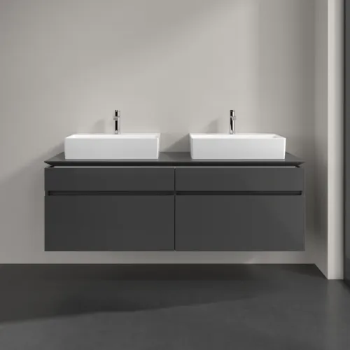 VILLEROY BOCH Legato toaletní skříňka, 4 výsuvy, 1600 x 550 x 500 mm, lesklá šedá / lesklá šedá #B67700FP, obrázek 3
