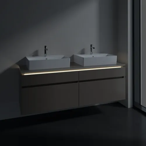 VILLEROY BOCH Legato toaletní skříňka, s osvětlením, 4 výsuvy, 1600 x 550 x 500 mm, Truffle Grey / Truffle Grey #B677L0VG, obrázek 3