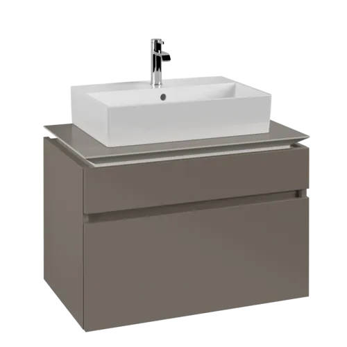 VILLEROY BOCH Legato toaletní skříňka, 2 výsuvy, 800 x 550 x 500 mm, Truffle Grey / Truffle Grey #B60200VG