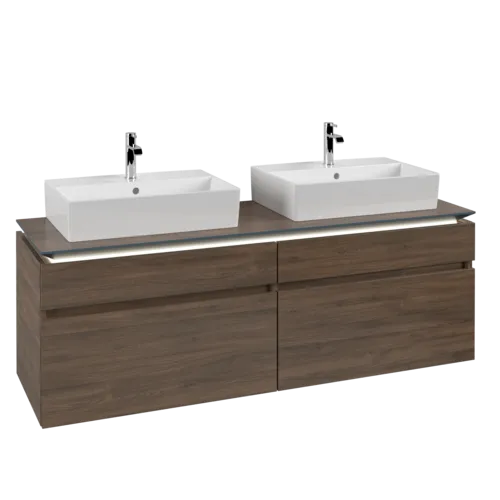 VILLEROY BOCH Legato toaletní skříňka, s osvětlením, 4 výsuvy, 1600 x 550 x 500 mm, Arizona Oak / Arizona Oak #B677L0VH