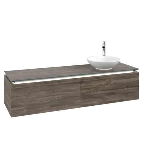 VILLEROY BOCH Legato toaletní skříňka, s osvětlením, 2 výsuvy, 1600 x 380 x 500 mm, Kamenný dub / Kamenný dub #B597L0RK