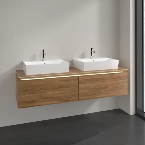VILLEROY BOCH Legato toaletní skříňka, s osvětlením, 2 výsuvy, 1600 x 380 x 500 mm, dub Kansas / dub Kansas #B676L0RH, obrázek 2