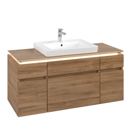 VILLEROY BOCH Legato toaletní skříňka, s osvětlením, 5 výsuvů, 1200 x 550 x 500 mm, dub Kansas / dub Kansas #B683L0RH